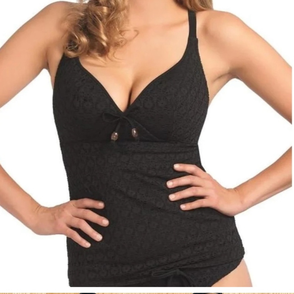 Freya Black 36DDD TANKINI SWIM TOP